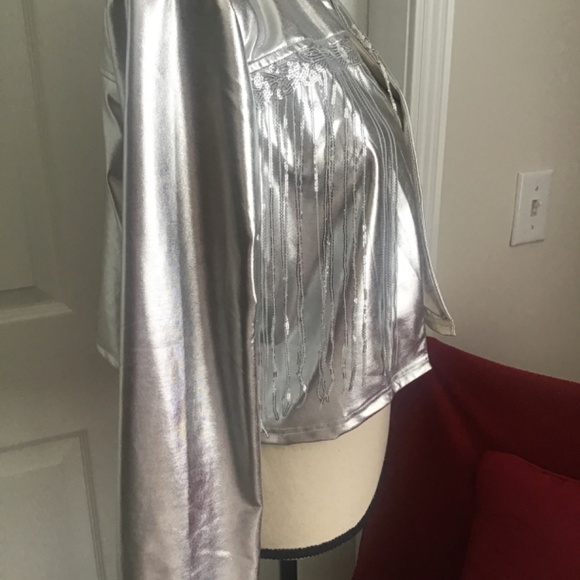 Vintage crop 80’s metallic chain jacket - Picture 8 of 8